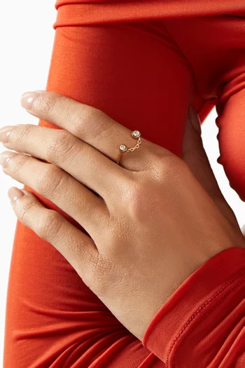 خاتم سمايل مرصع بالماس ذهب أصفر عيار 18