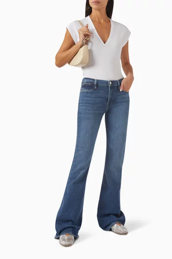 بنطال جينز واسع بخصر مرتفع دينم