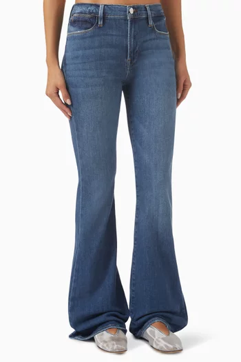 بنطال جينز واسع بخصر مرتفع دينم