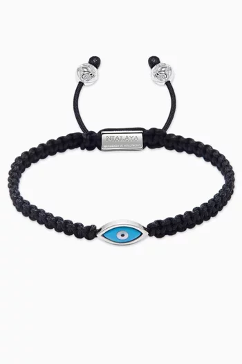 Evil Eye String Bracelet in Stainless Steel