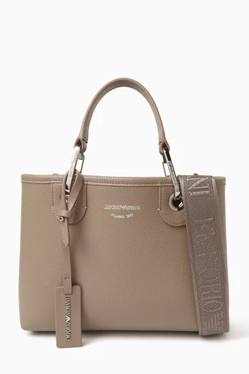 Small Logo Tote Bag in Faux Leather