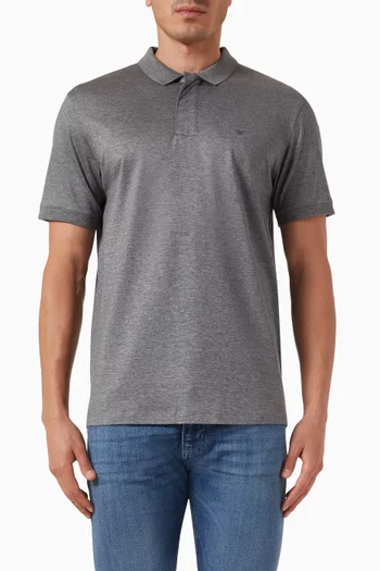 Micro Eagle Logo Polo Shirt in Cotton-blend