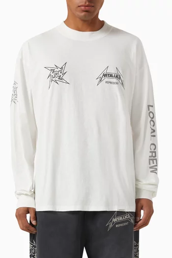 x Metallica Long-sleeve T-shirt in Cotton-blend