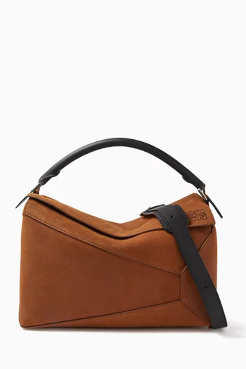 Loewe suede puzzle bag top