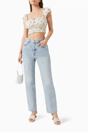 Cynthia High-rise Straight Jeans in Denim