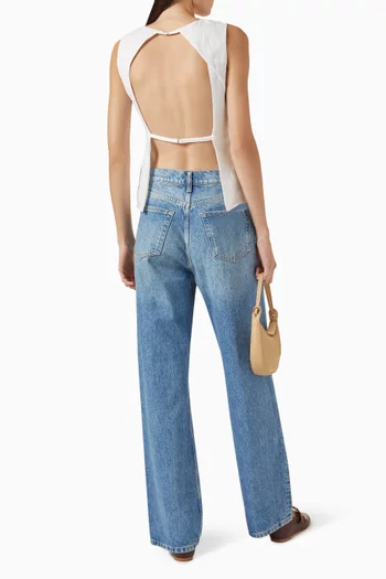 Kiko Open-back Top in Linen