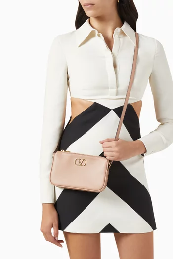 Mini VLOGO Crossbody Bag in Leather