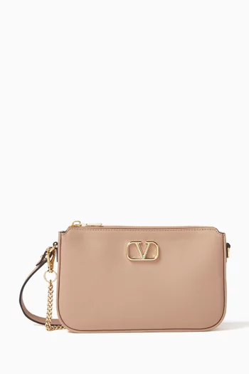 Mini VLOGO Crossbody Bag in Leather