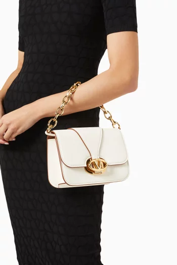 Valentino Garavani Small Vlogo Moon Shoulder Bag in Nappa