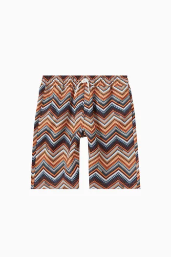 Zigzag Swim Shorts in Nylon