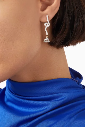 Trillion Enamel Earrings in 9kt Gold
