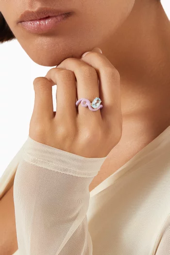 Oval Enamel Ring in 9kt Gold