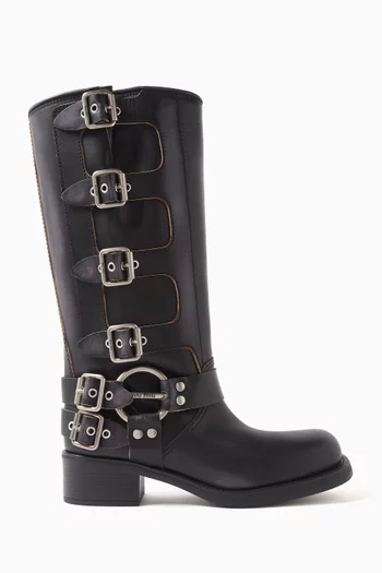 Buckle Knee 50 Boots in Leather