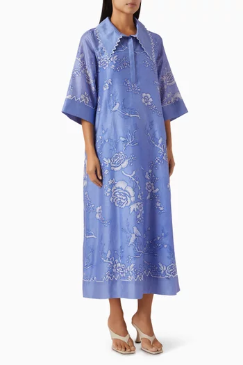 Tara Midi Dress in Cotton & Silk