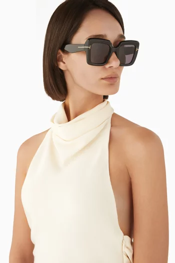 نظارة شمسية كبيرة اسمي بإطار أسيتات حيوي