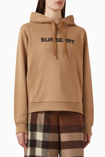 Buy Burberry Brown Logo Hoodie in Organic Cotton For Women Online Ounass Bahrain