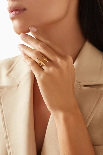 Double Diamond-cut Ring in Metal