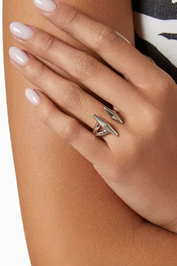 Double Diamond-cut Ring in Metal