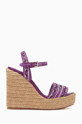 Majolica Embroidery Wedge 90 Sandals