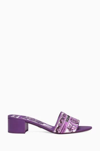Karol 40 Majolica Mule Sandals in Jacquard