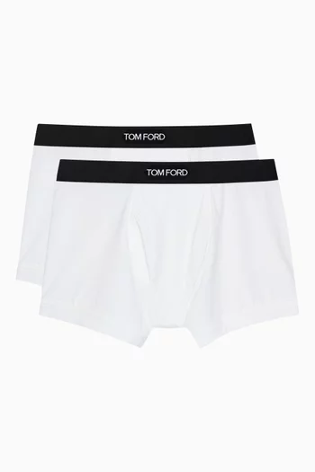 Logo Boxer Briefs in Cotton, Pack of 2
