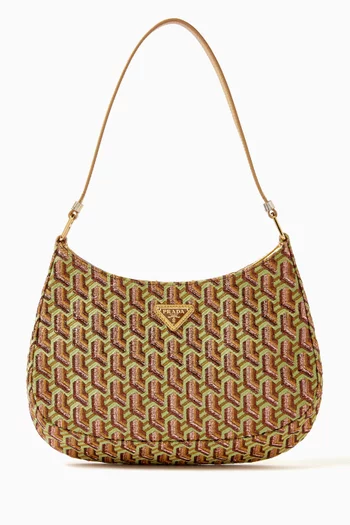 Cleo Shoulder Bag in Metallic Fabric