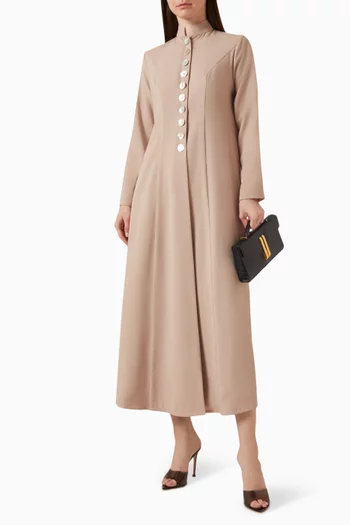 High-collar Abaya in Crepe