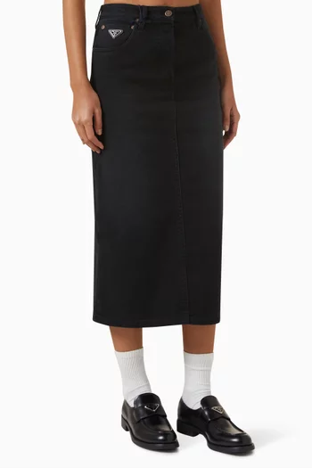 تنورة دينم متوسطة الطول