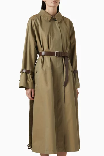 Belted Trench Coat in Cotton Twill