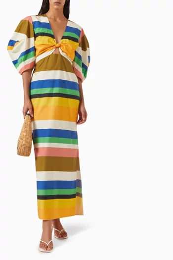 Gaia Printed Maxi Dress in Linen