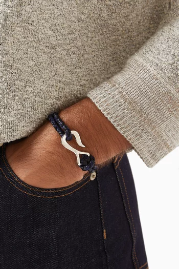 Braid Bracelet in Leather & Sterling Silver