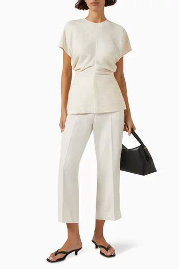 بلوزة مجعدة بدرابيه مزيج فيسكوز