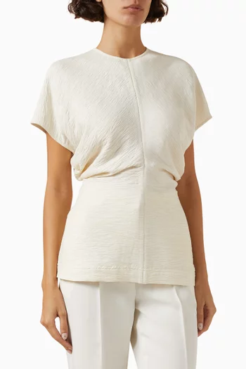 بلوزة مجعدة بدرابيه مزيج فيسكوز