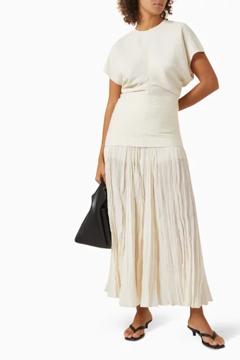 Crinkled Plisse Skirt in Organic Cotton