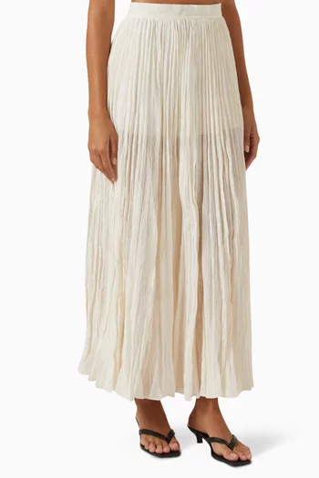 Crinkled Plisse Skirt in Organic Cotton