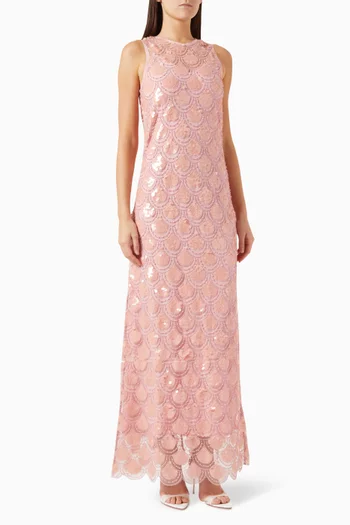 Sequin-embellished Maxi Dress