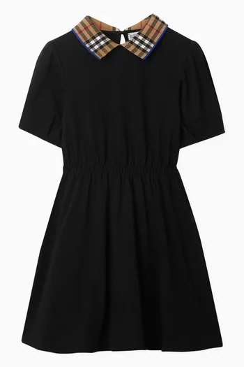 Alesea Check Collar Polo Shirt Dress in Cotton Piqué