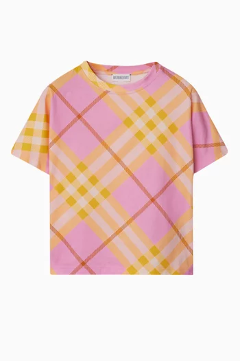 Lilia Check-print T-shirt in Cotton