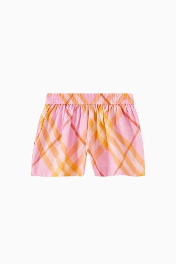 Marcy Check Print Shorts in Cotton-blend