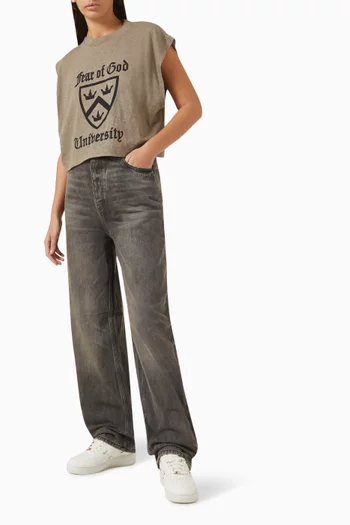Cropped Muscle T-shirt in Tri-blend Jersey