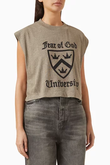 Cropped Muscle T-shirt in Tri-blend Jersey