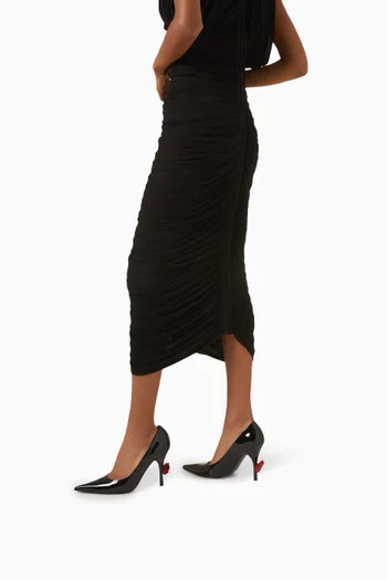 Rose Detail Pumps in Leather