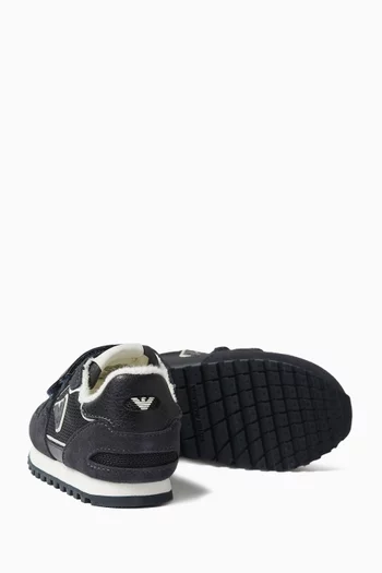 Eagle Logo Sneakers in Mesh & Suede