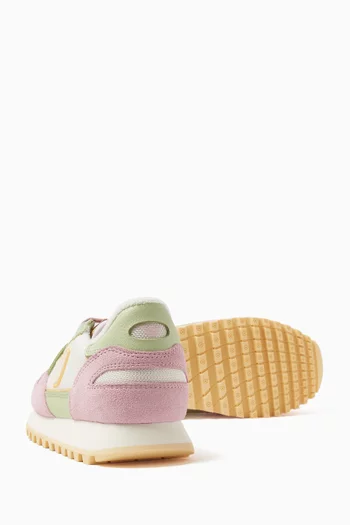Eagle Logo Sneakers in Mesh & Suede