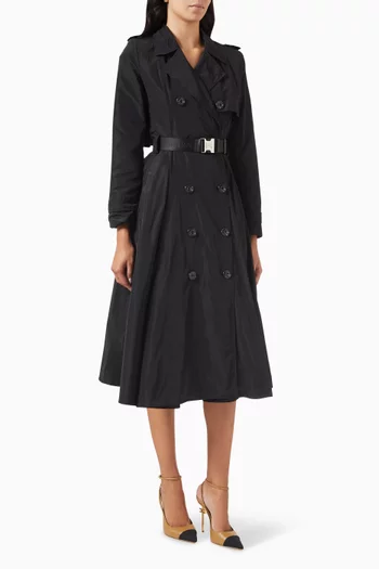 Belted Trench Coat in Nylon