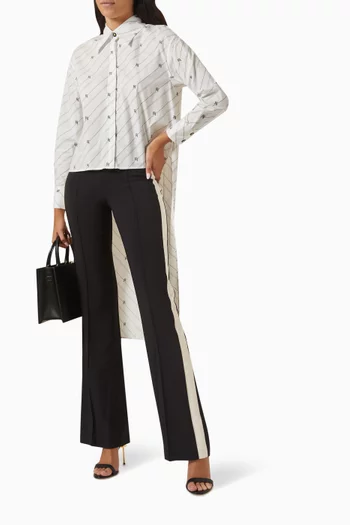 Asymmetric Shirt in Cotton Poplin