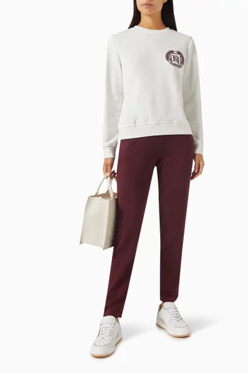 Embroidered-emblem Sweatshirt in Cotton-blend