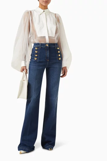 Bodysuit-style Blouse in Organza