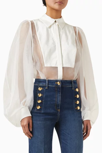 Bodysuit-style Blouse in Organza