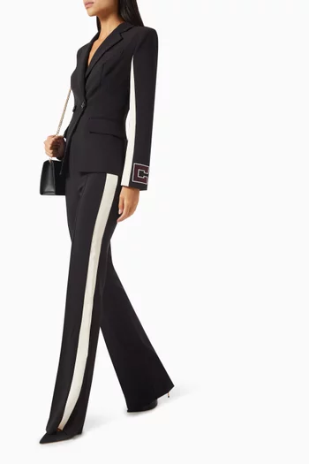 Logo Embroidery Pants in Crepe